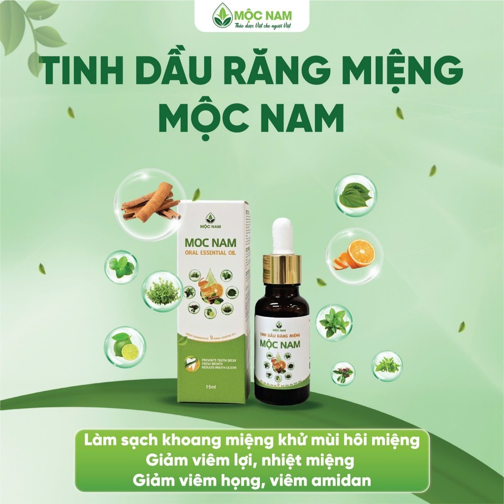 Tinh Dầu Răng Miệng Mộc Nam - Chiết xuất thảo dược - Làm sạch, khử mùi, ngăn vi khuẩn phát triển