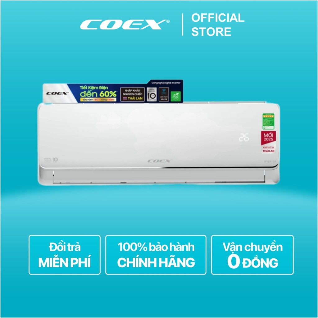 [COEX OFFICIAL] Điều hòa Coex 1 chiều Inverter 1HP-9000BTU CA-09IN35 - BH chính hãng,Ship 0đ