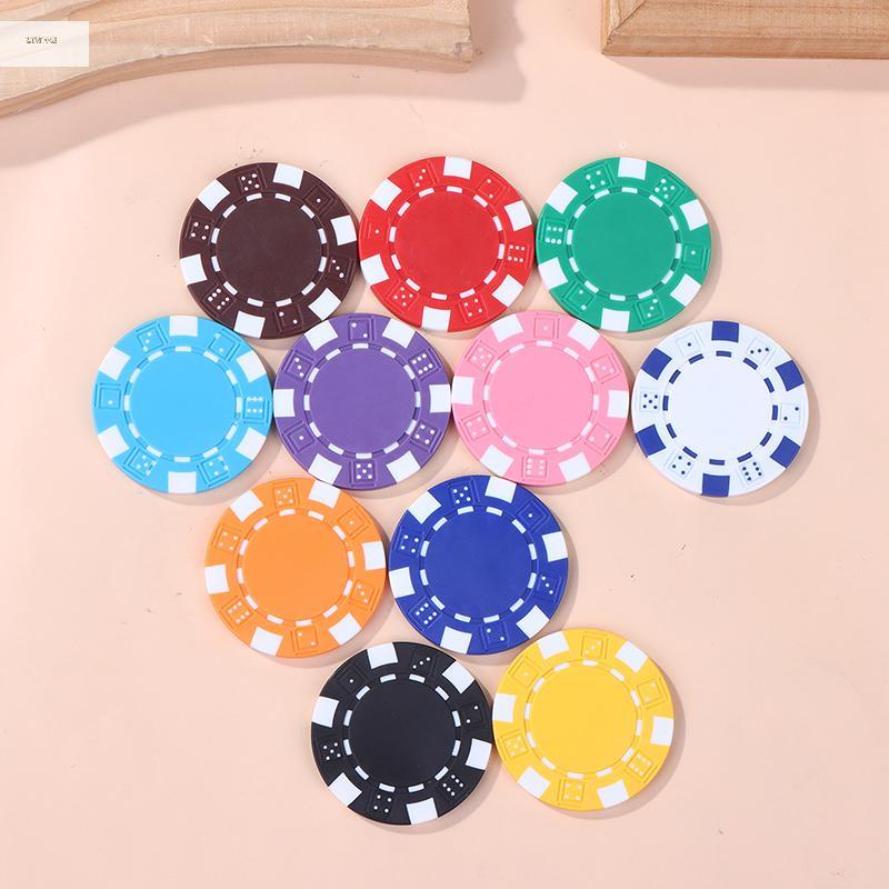 [ZTHOME] 10 Chiếc Nhựa ABS Poker Chips Casino Texas Hold 'em Poker Đồng Xu Kim Loại 11.5g Chip Poker