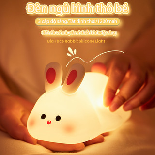  Đèn ngủ silicone hình thỏ dễ thương,đèn ngủ để bàn,có thể sạc lại USB,đèn tạo bầu không khí,trang trí phòng ngủ 