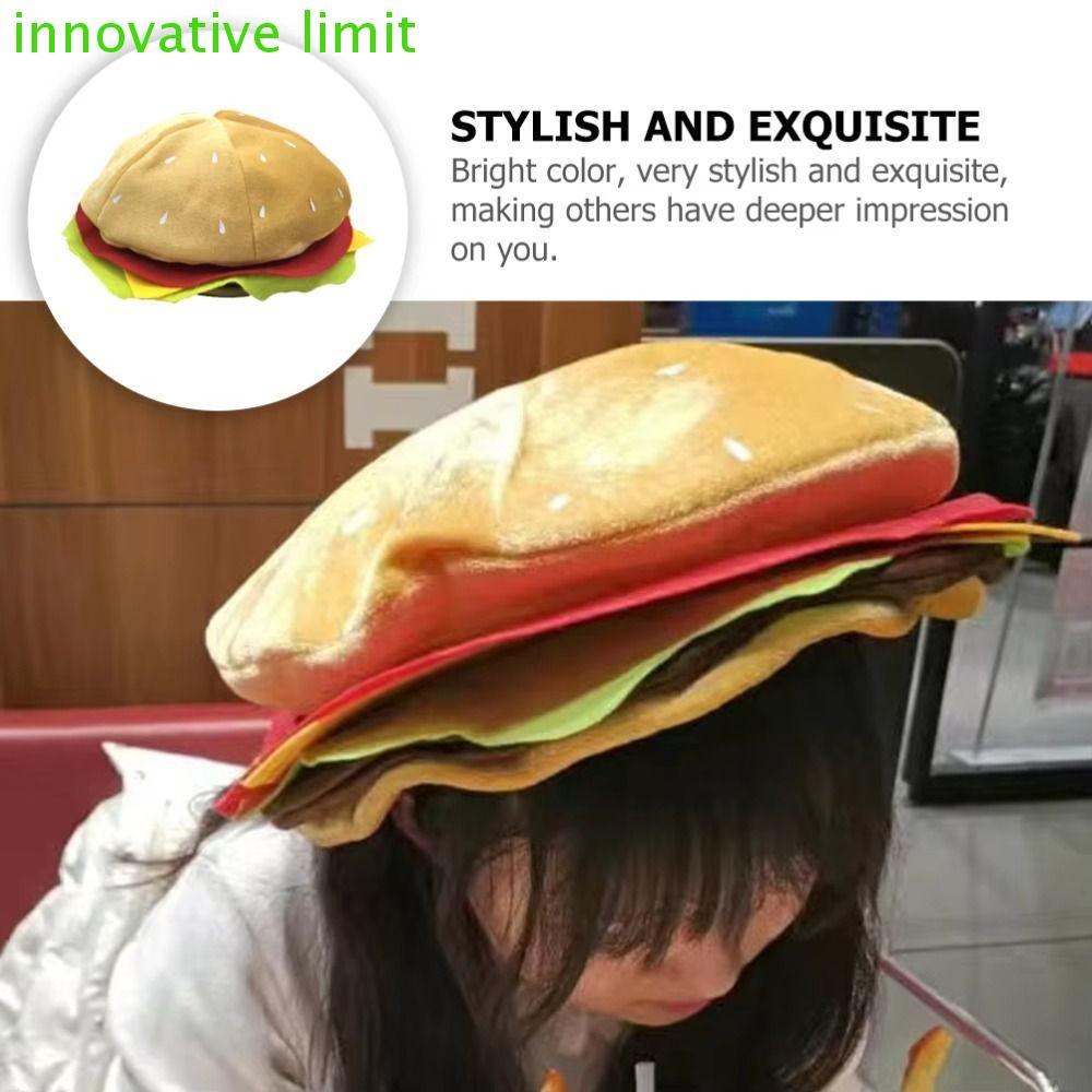 Mũ Burger Trang Trí DYRUIZA, Mũ Trùm Đầu Burger Thoải Mái Mềm Mại, Quà Tặng Dễ Thương Ngộ nghĩnh Sán