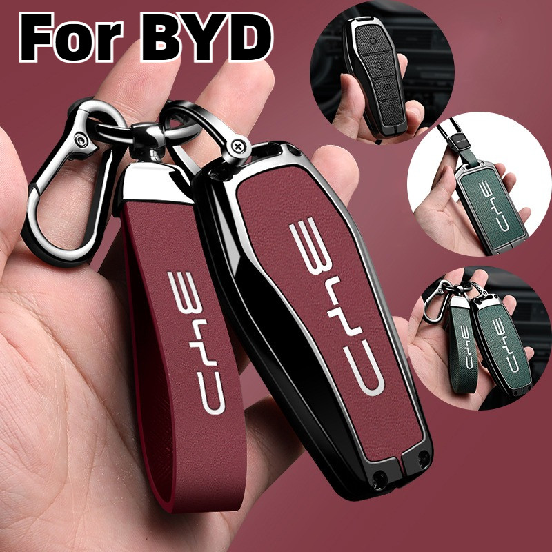 Da Thật Chính Hãng Hợp Kim Kẽm Xe Ô Tô Thông Minh Từ Xa Chìa Khóa Fob Vỏ Cho BYD Sealgull Sealgull S