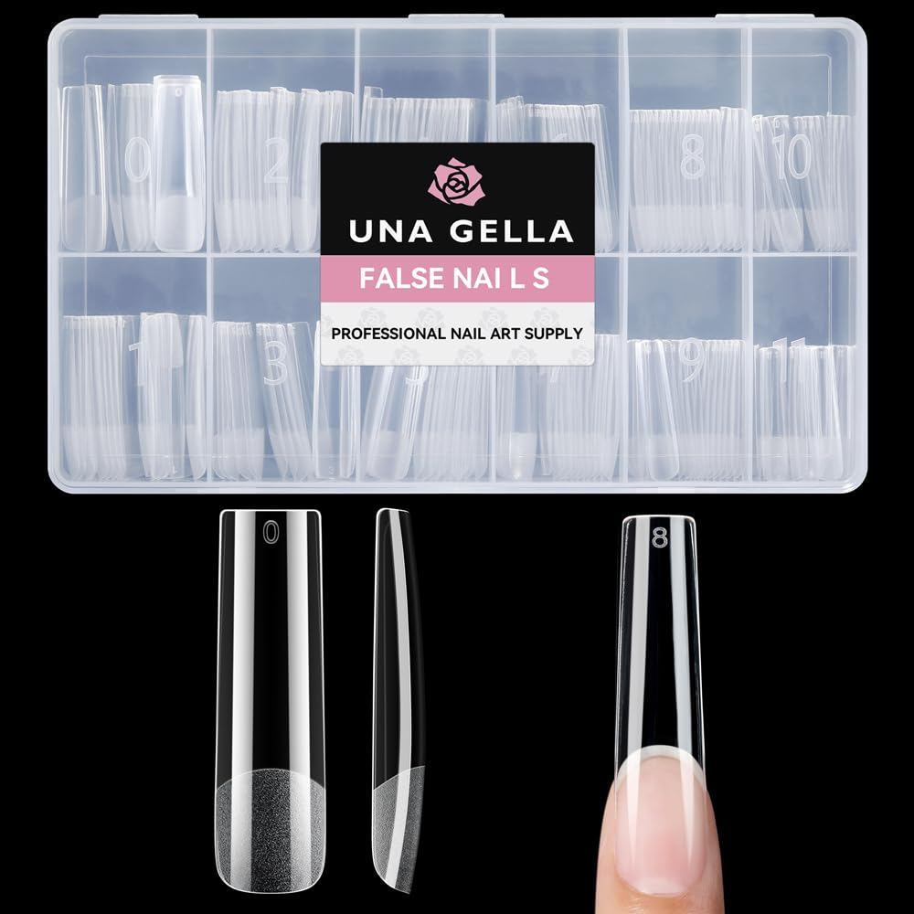 Đầu móng tay UNA GELLA Square XXL Dài: Full Cover Pre-file Square Straignt Gel Đầu móng tay No C Cur