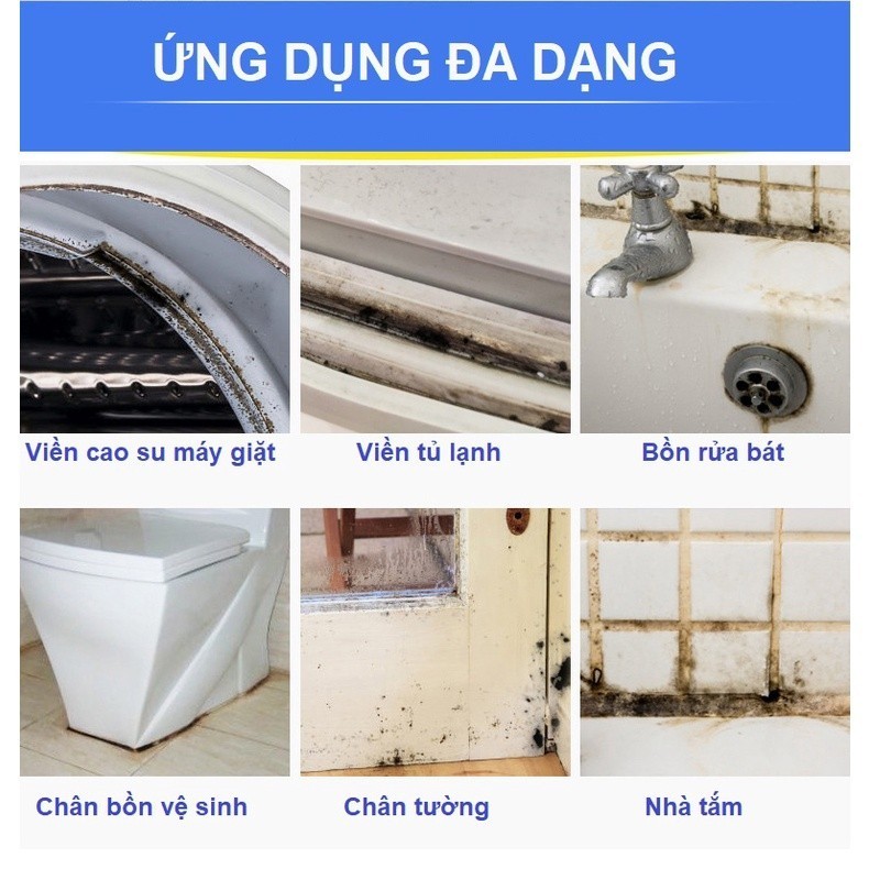 E7 Gel tẩy mốc đa năng Mildew ，Tẩy nấm mốc bồn rửa mặt, gioăng cao su máy giặt, mốc chân tường SEPER