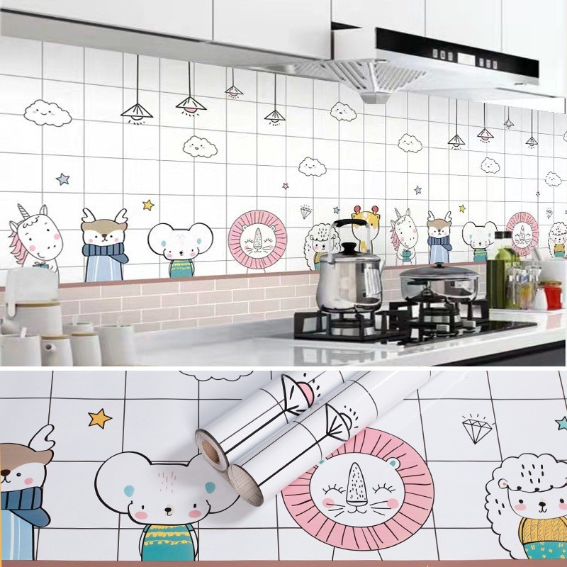 Cuộn giấy dán tường nhà bếp ĐÈN NHÀ XINH nhiều hình, giấy dán tường chống ẩm mốc DN374