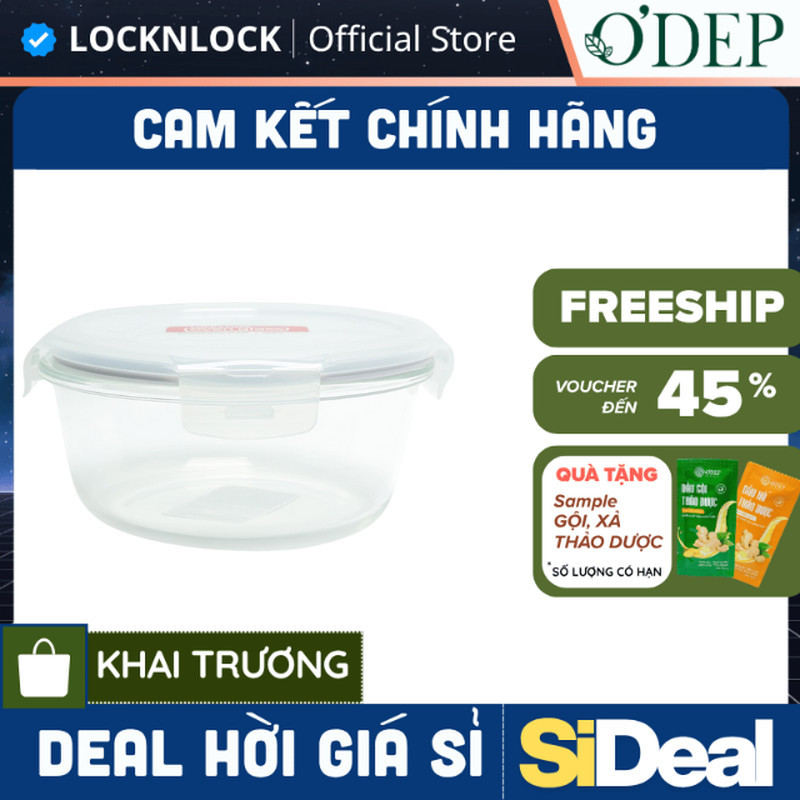 Hộp thủy tinh 650ml LocknLock Chính hãng hình tròn LLG831 - SIDEAL SIO