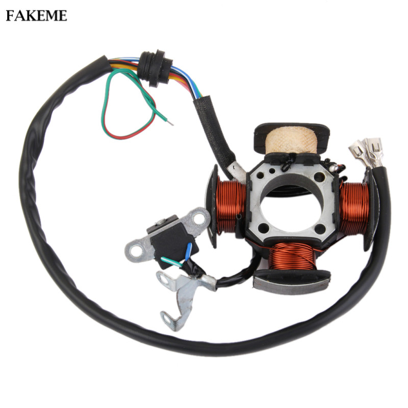 Máy phát điện nam châm Stator Cuộn dây 12V 4 cực cho xe tay ga Xe máy CG125 ATV Go Kart