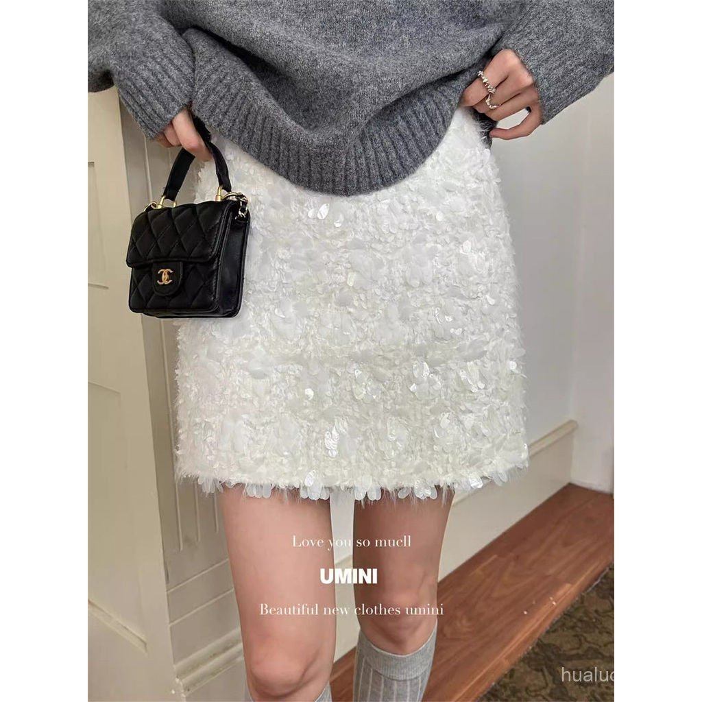 25Autumn New Sequin Sweet Versatile Mini Skirt A Women's Skirt