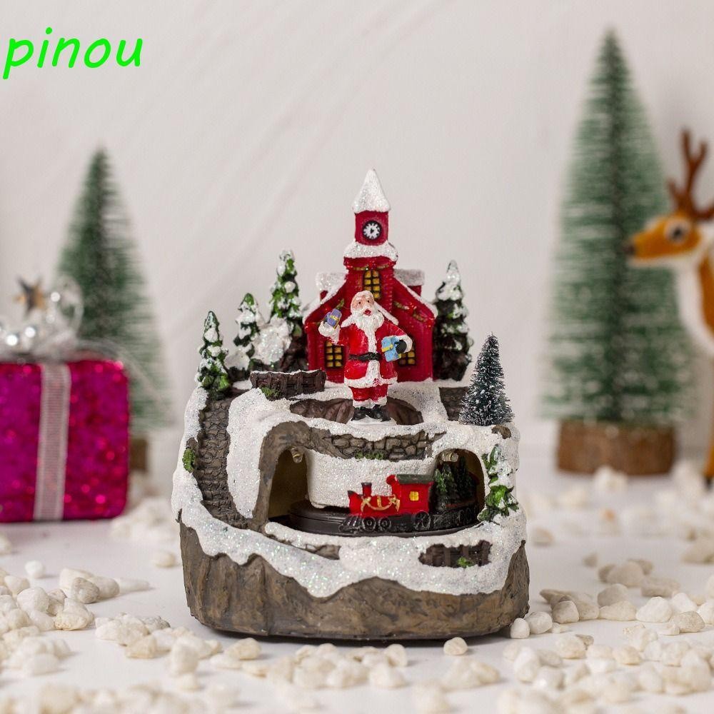 Daiqiyin Christmas Light Up Music Box Easy To Use Delicate Snow Globe Music Box Reliable Plastic Chr