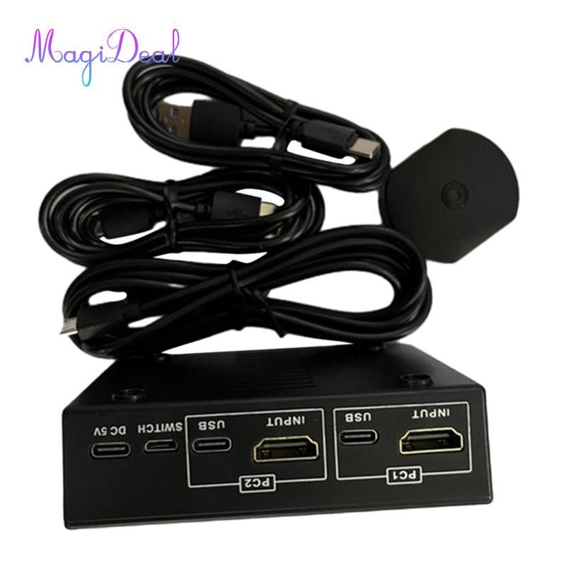 [Lovoski2] Kvm Switch 2, UHD 4K @ 60 & 3D & được hỗ trợ, tương thích xuống, có cáp