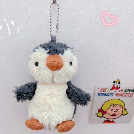 Cute Peanut Penguin Keychain Pendant Plush Penguin Doll Couple Schoolbag Pendant F2g9