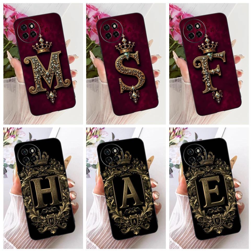 Ốp điện thoại silicon mềm họa tiết chữ cái ban đầu cho Itel S23 S665L Ốp lưng Itel S23 + s23 Plus S6