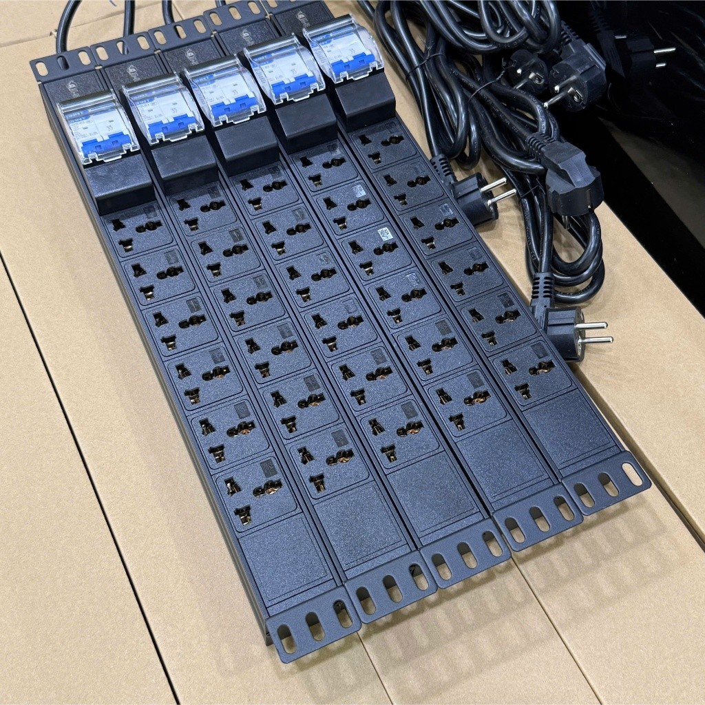 Thanh nguồn PDU 6 8 12 đa năng có at kèm dây nguồn, chính hãng anrack