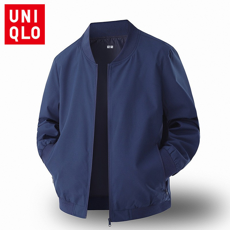 M-5XL Uniqlo Mới Bomber Áo Khoác Cổ Phù Hợp Với Mùa Xuân Thu Thời Trang Phong Cách Hàn Quốc Cho Nam