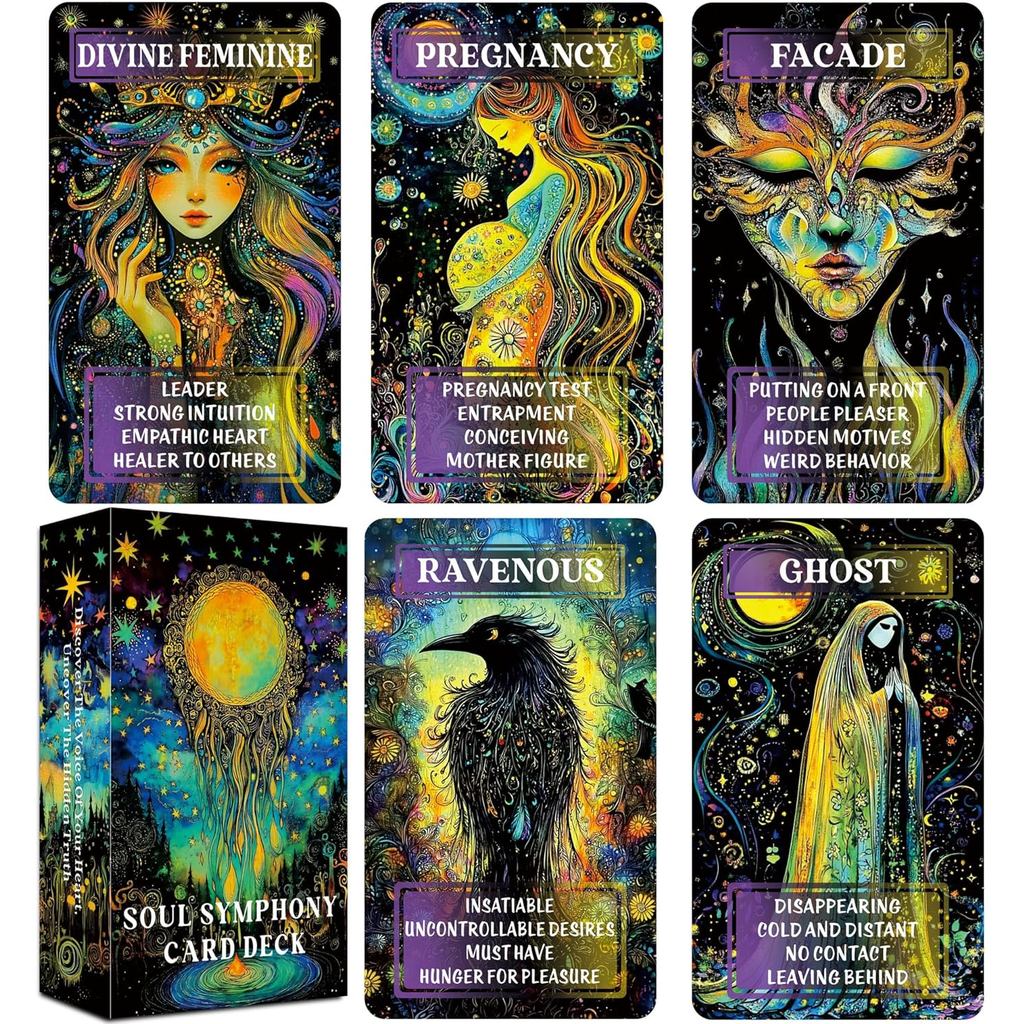 GZXINKE Love Oracle Deck, Twin Flame Tarot Cards, Mystic Love Oracle Cards for Soul Connections, Rom
