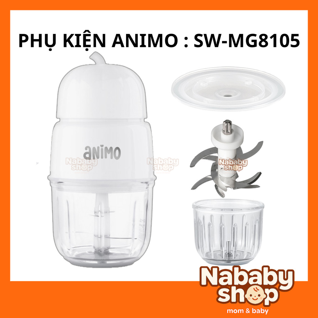 Cối Thủy Tinh Thay Thế Máy Xay Animo Petite Plus 0.3L - Model: SW-MG8105, phụ kiện animo