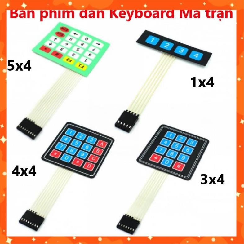 Bàn phím dán Keyboard 1x4, 3x4, 4x4, 5x4 - Ma trận bàn phím