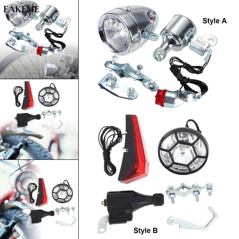 Bộ đèn xe đạp tích hợp máy phát điện Dynamo