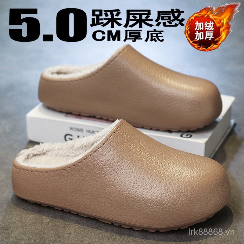 Phổ Biến Birkenstock Cotton Dép Nam Mùa Đông Phong Cách Mới Lông Cừu Lót Dày Ấm Áp Chống Lạnh Trong 