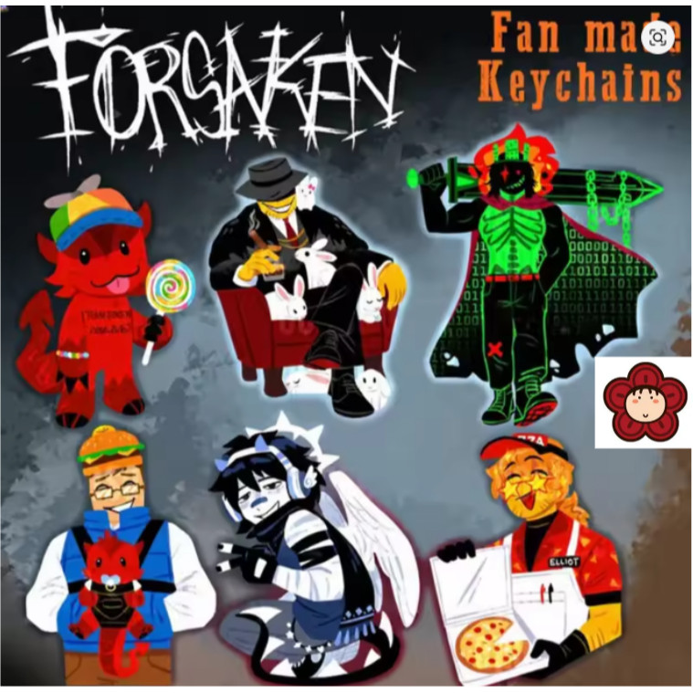 Móc khoá Forsaken Acrylic Keychain Mafioso, 1x1x1x1, 007n7, Two Time, Elliot，Cute cartoon game Chara