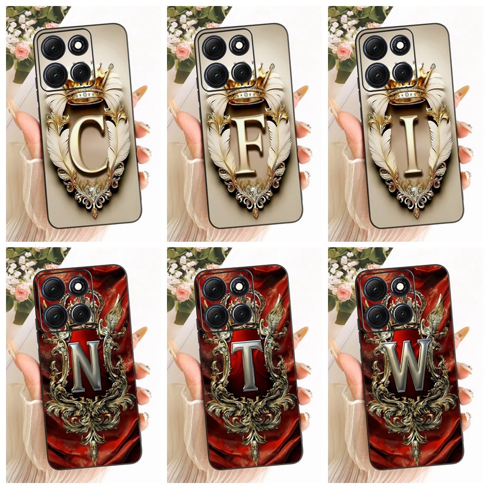 Ốp lưng Motorola Moto G86 Luxury Crown A-Z Letters 2D Họa tiết phẳng Vỏ điện thoại mềm Moto G86 Moto