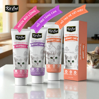  Gel dinh dưỡng cho mèo Kitcat hỗ trợ tiêu búi lông tiết niệu và tăng cân Tuýp 120gr 