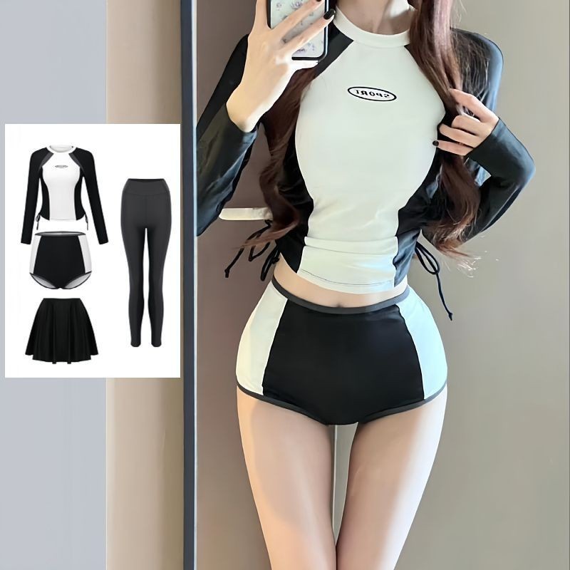Long Sleeve Sun Protection Swimwear Spring Hot Fashion Sports Swim Suit
