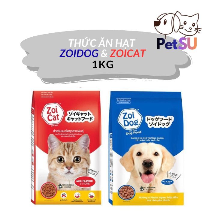 [ZOI DOG/ ZOI CAT] Combo 5 gói Thức ăn cho chó, hạt cho chó trưởng thành - 5kg (gói 1kg x 5) - PETSU