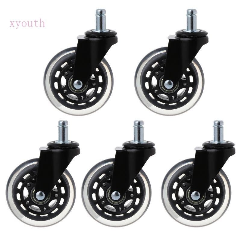 XY 5 Pcs Office Chair Wheels Replacement For Floor Carpet Multi Purpose