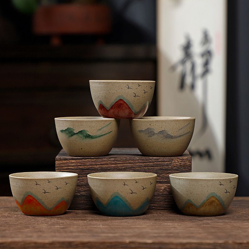 [Bộ Trà Siêu Tiết Kiệm] Cốc Trà Nhỏ Kung Fu Gốm Đơn Trà Cốc Trà Cát Tím Bát Trà Long Tuyền Celadon T