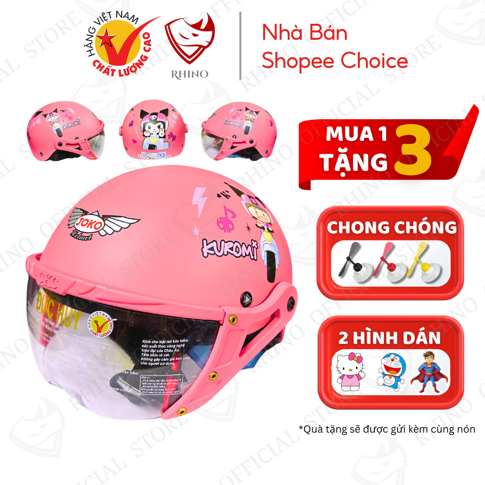 [HỎA TỐC] Mũ Bảo Hiểm Cho Bé 1 - 12 Tuổi | Nón Bảo Hiểm Cho Bé ĐỨC HUY RHINO Có Kính Bền Nhẹ HKR