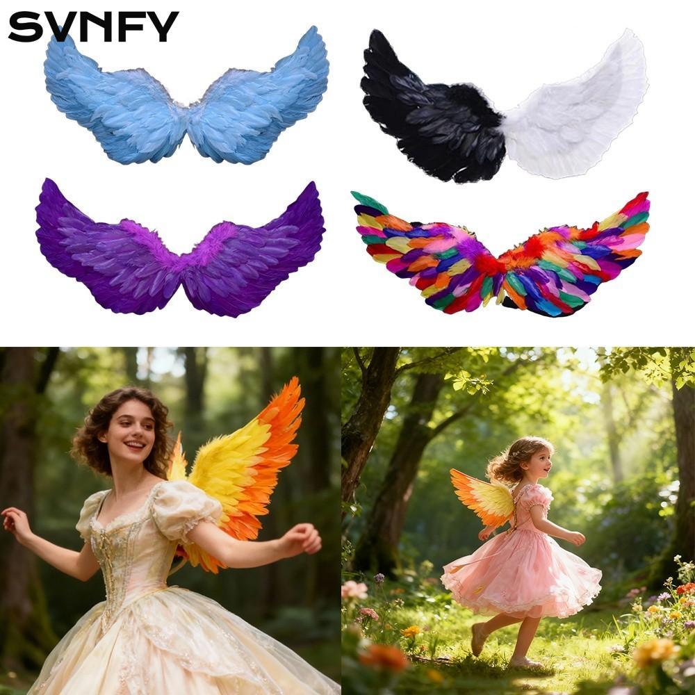 SVNFY Fairy Wings, Dress UP Dây thun Đôi cánh thiên thần, Công chúa vui nhộn Cánh thiên thần DIY Đạo