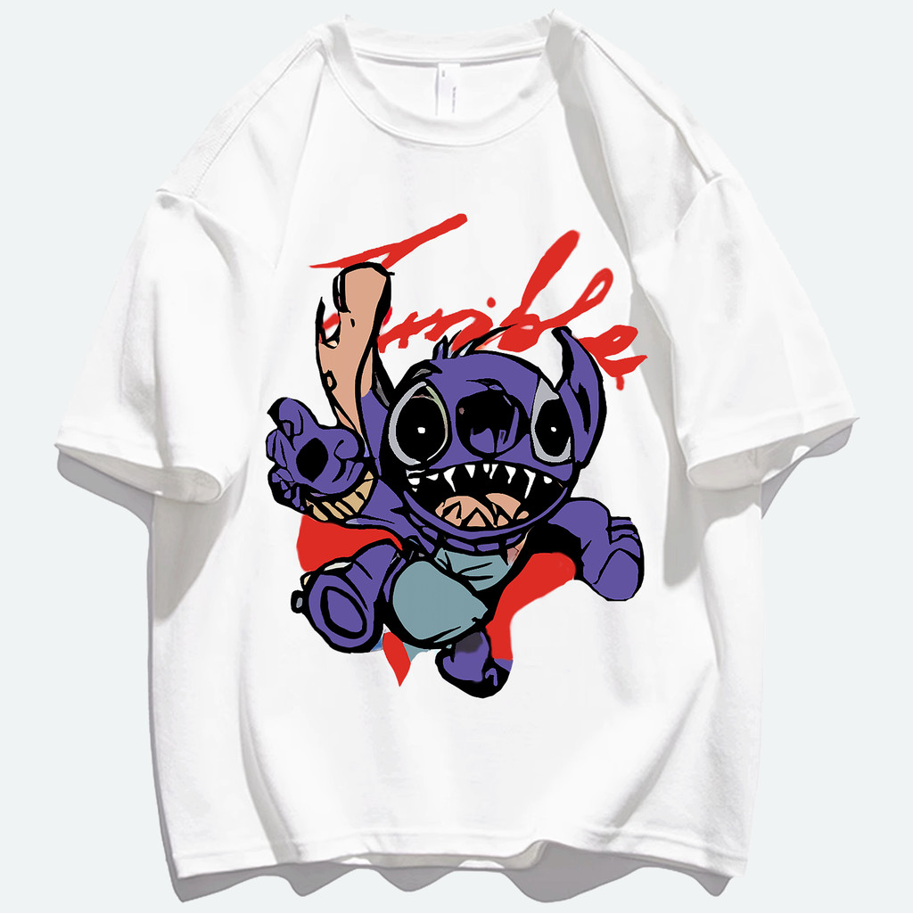 Mùa hè Anime Cartoon Pattern In T Shirt,Vòng cổ thẳng vai đơn giản T Shirt,Tay áo ngắn thời trang 10