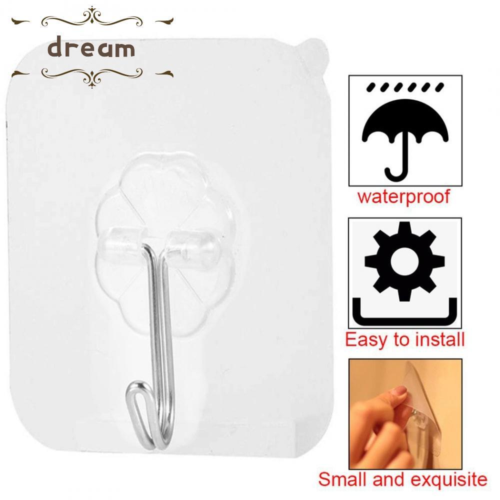 [dreamlife]1PCS Adhesive Hook Punch-free Kitchen Closet Wall Seamless Traceless Hook Set UK