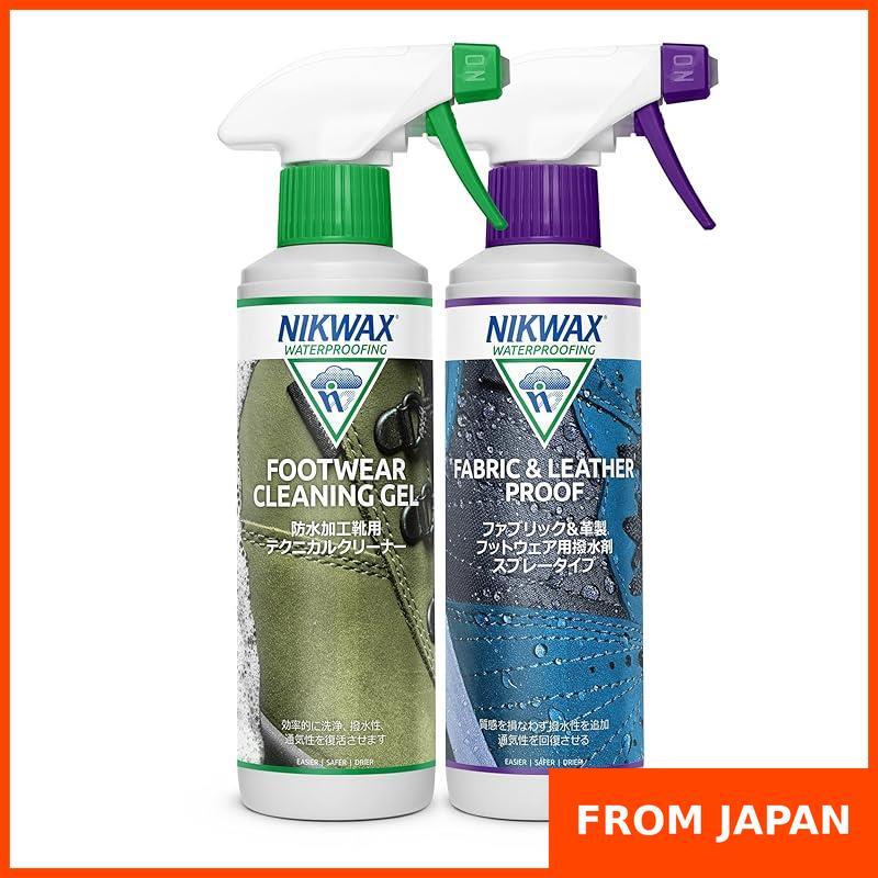 Nikwax NIKWAX Footwear Cleaning Gel + Cloth & Leather Waterproof Spray 300ml × 2 - Set for Mountain 