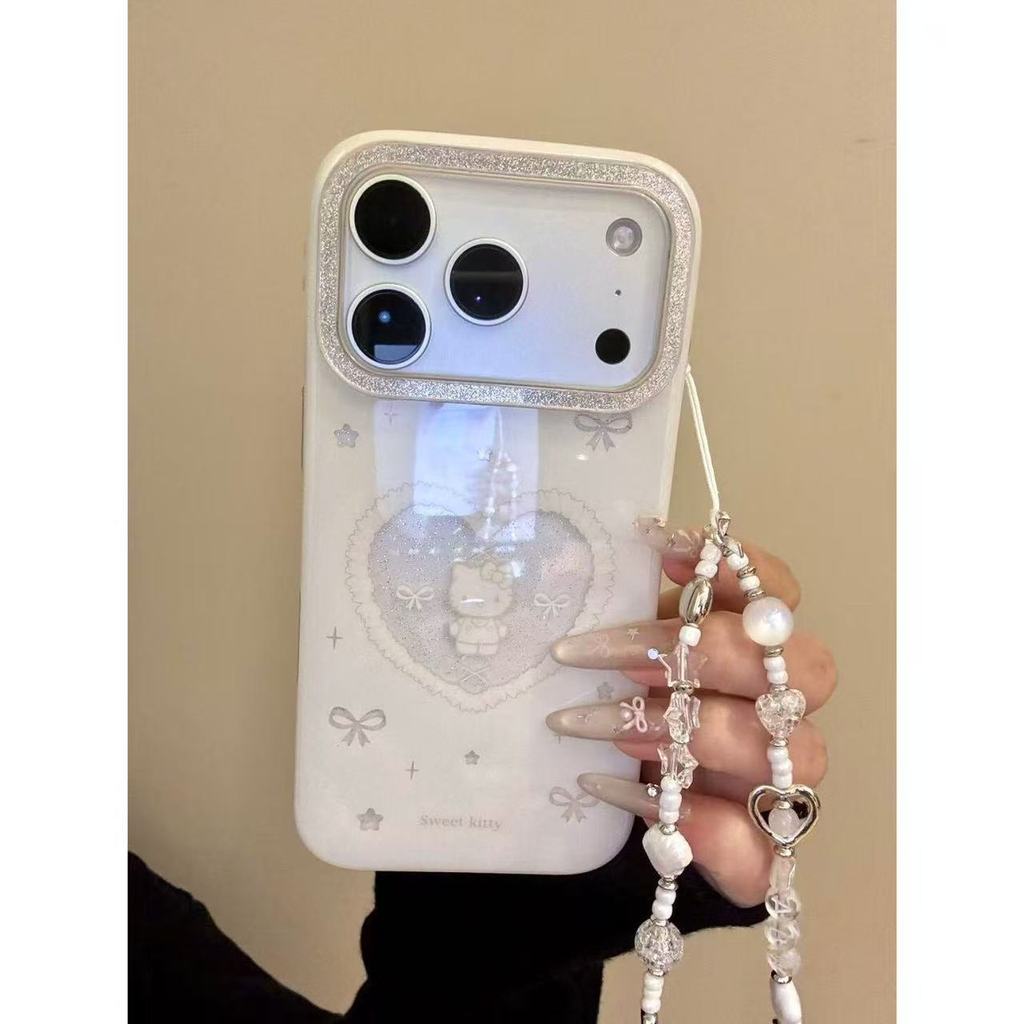 Mèo Nơ Trái Tim Rỗng Lấp Lánh Dễ Thương Thích Hợp Cho ihone17promax16p Ốp Điện Thoại Phong Cách Mới