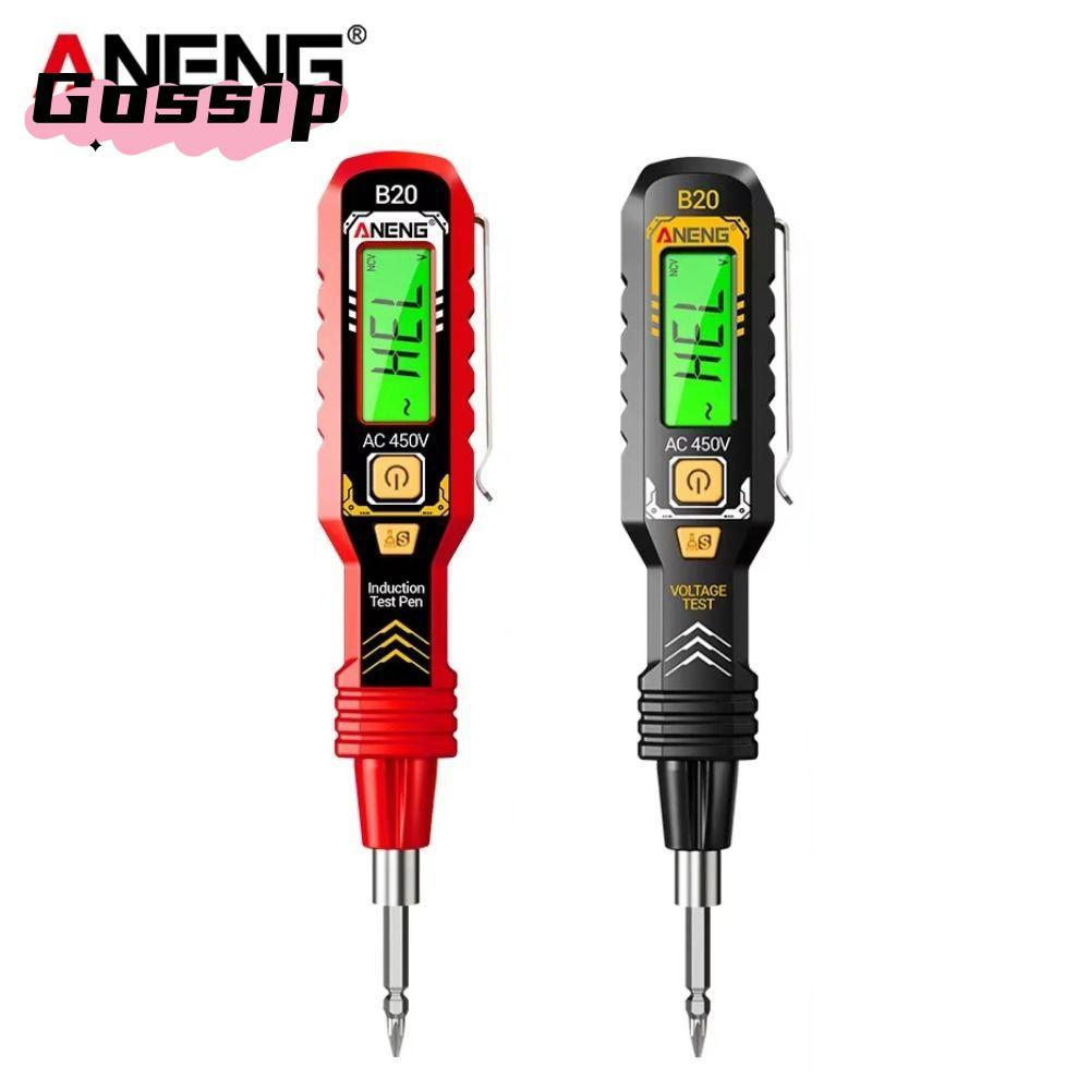 Máy dò điện áp GOSSIP, Bút kiểm tra điện áp hiển thị kỹ thuật số hai đầu, ANENG B20 Báo động còi khô