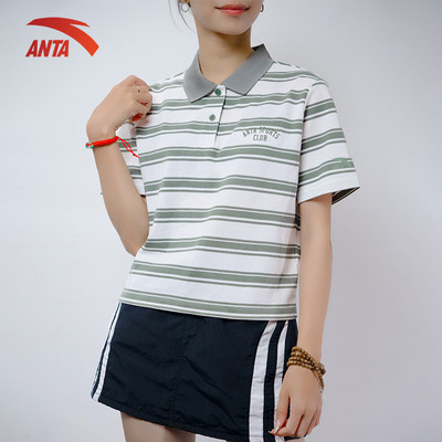 ANTA Nữ Retro Áo polo tay ngắn Short Sleeve Polo Shirt 1625B8153