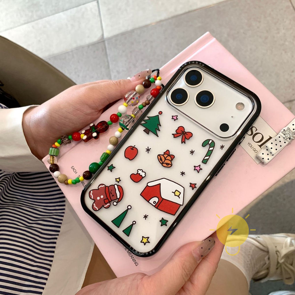 Phone Case For iPhone 17 Pro Max 16 15 14 13 TPU Keychain Chain Snowman Sea Shell House Aesthetic Ko