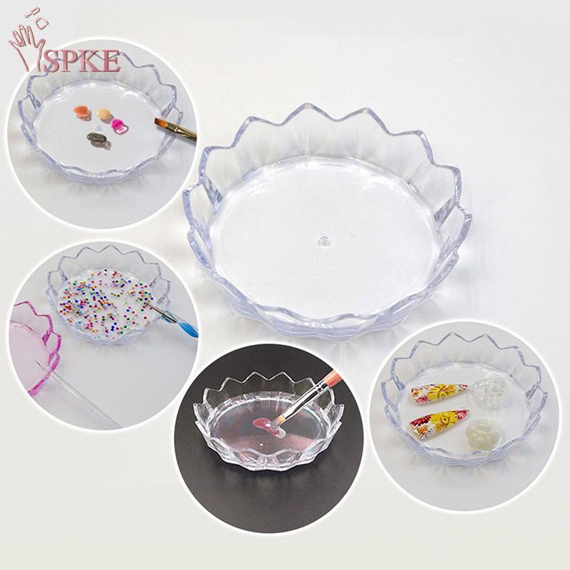 SPKE Nail Brush Holder Stand Organizer Case Cleaner Box Storage Box Tray Plate Kim Cương Giả Long La