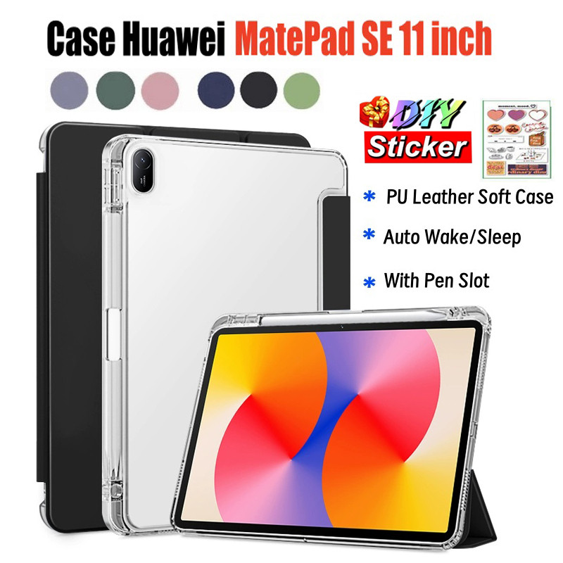 Ốp lưng Huawei MatePad SE 11 inch có giá đỡ bút chì Vỏ bảo vệ trong suốt từ tính cho Huawei Pad 11 "