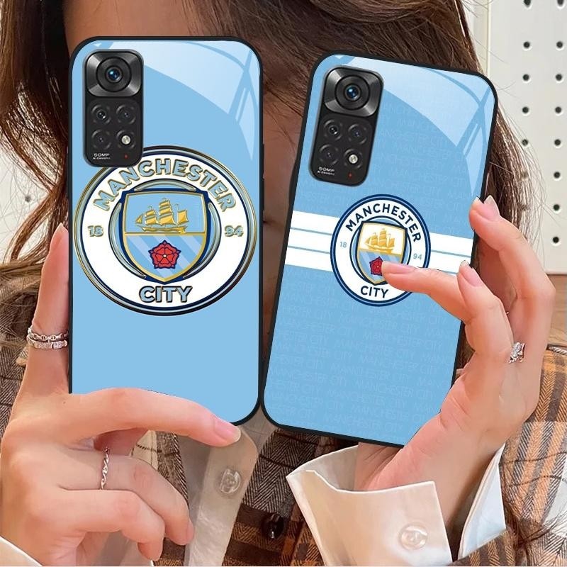 Ốp điện thoại kính cường lực thiết kế Man city 4 cho POCO F3 F4 F5 M5 M6 4G X3 X4 GT X5 X6 X7 X7 PRO