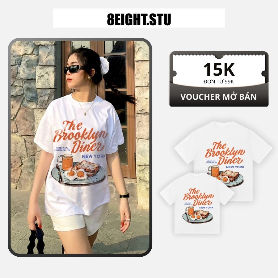 (COD) Áo Thun HOTTREND 2025 Dinner 8eight.studio Form Boxy Unisex Cotton 250gsm