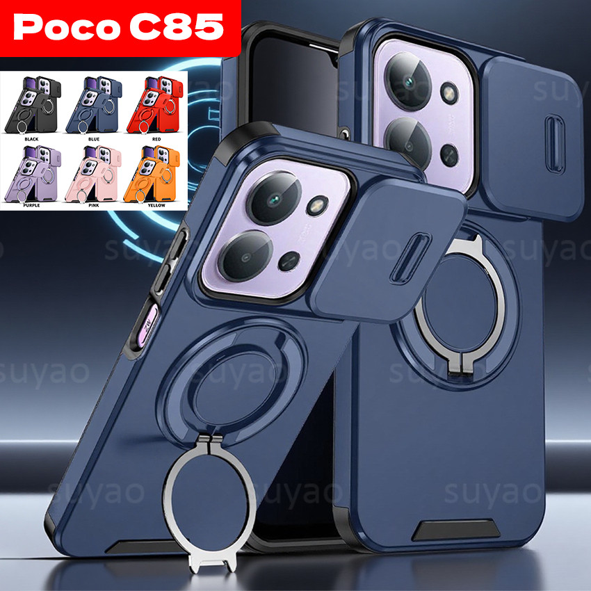 Dành Cho Xiaomi Poco C85 X8 Pro Max ProMax 2025 Vỏ Điện Thoại Giáp Nhẫn Đứng Vỏ Từ Tính PocoC85 Poco