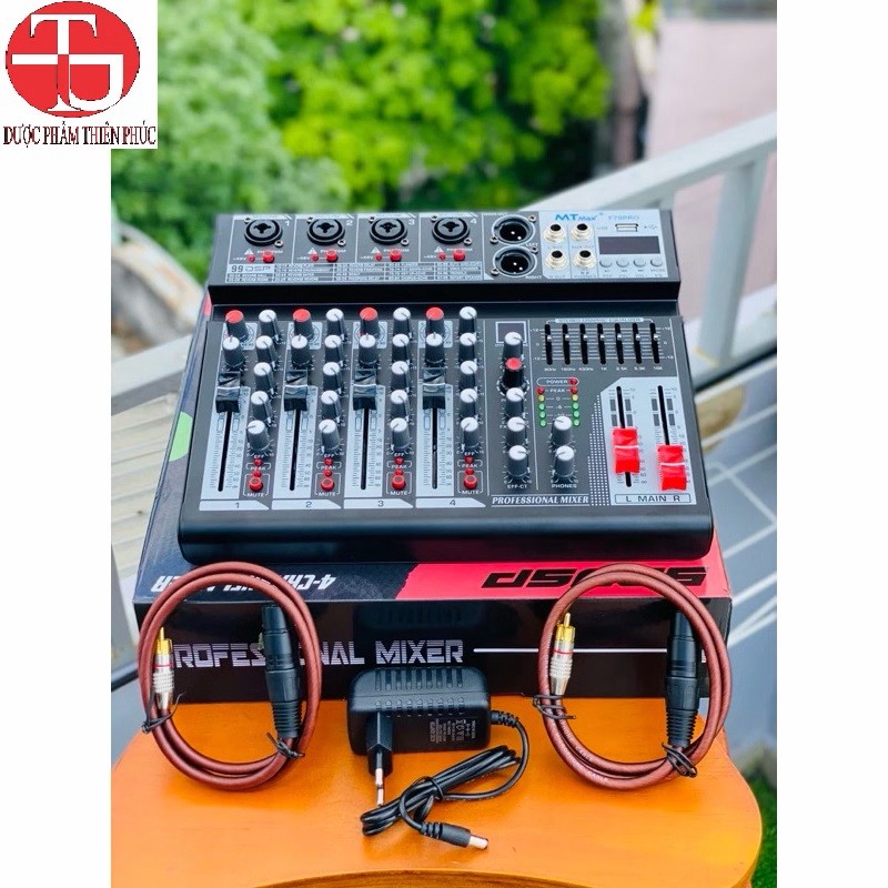 Mixer Livetream karaoke MTMax F79 Pro (Bluetooth 5.0, USB, AUX, hiệu ứng DSP, Canon, kết nối đa dạng