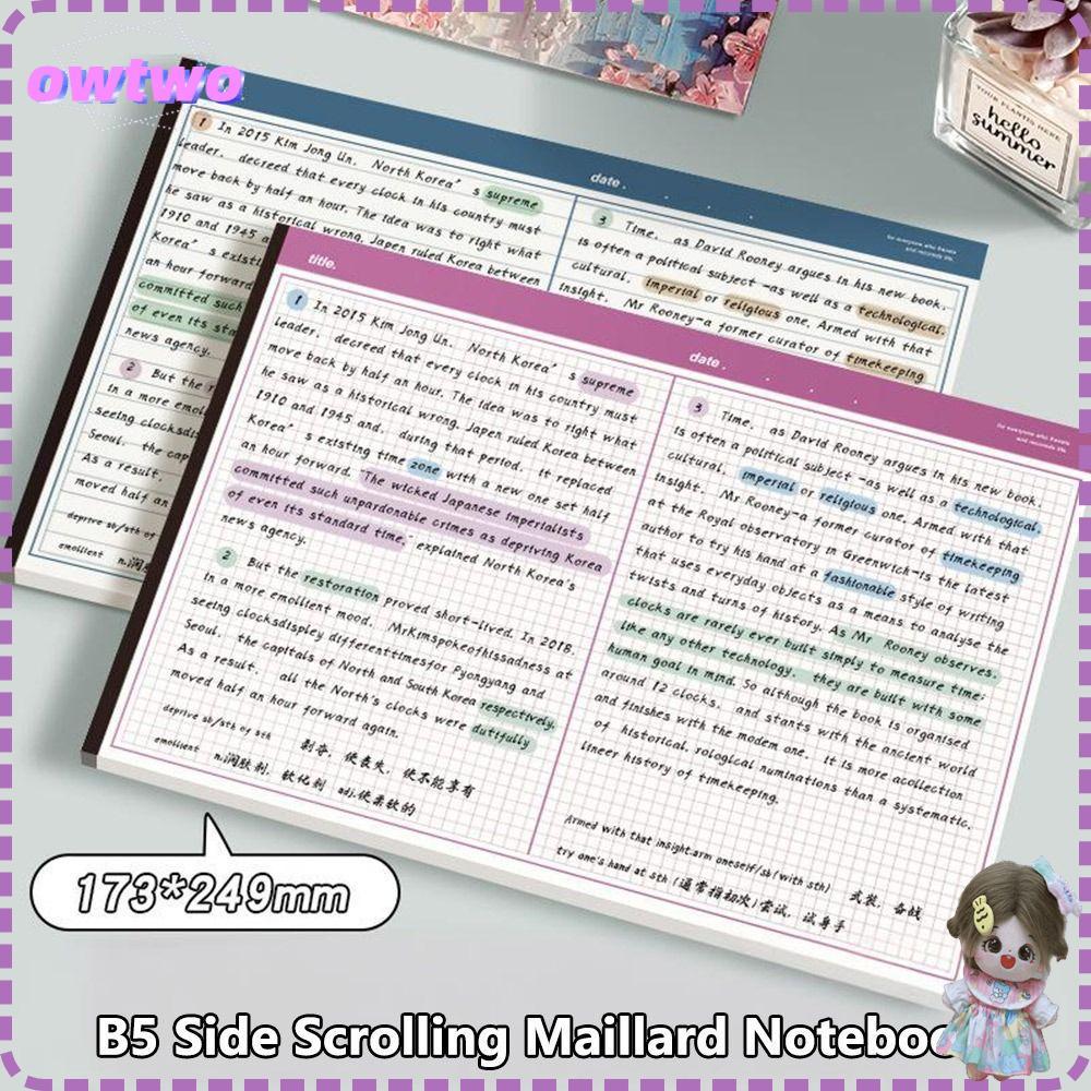 OWTWO 20 Tờ / Sách B5 Notebook, Notepad B5 ngang, Giấy ghi nhớ viết đơn giản có thể xé được Văn phòn