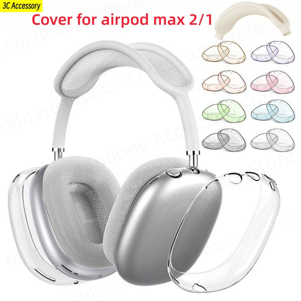 Vỏ EarCups cho airpod max 2 / 1 Vỏ silicon Vỏ TPU trong suốt cho AirPods Max (USB-C / Lightning) (20
