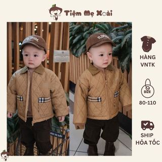 Áo khoác nâu trần trám siêu ấm cho bé trai từ 8kg đến 17kg