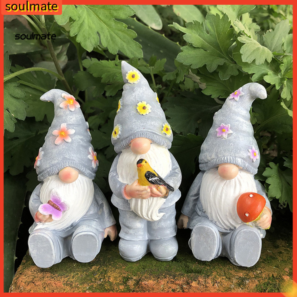 Linh hồn| Ngoài Trời Gnome Trang Trí Nhựa Gnome Tượng Gnome Vườn Đông Nam Á Bộ Tượng Gnome Với Bướm 