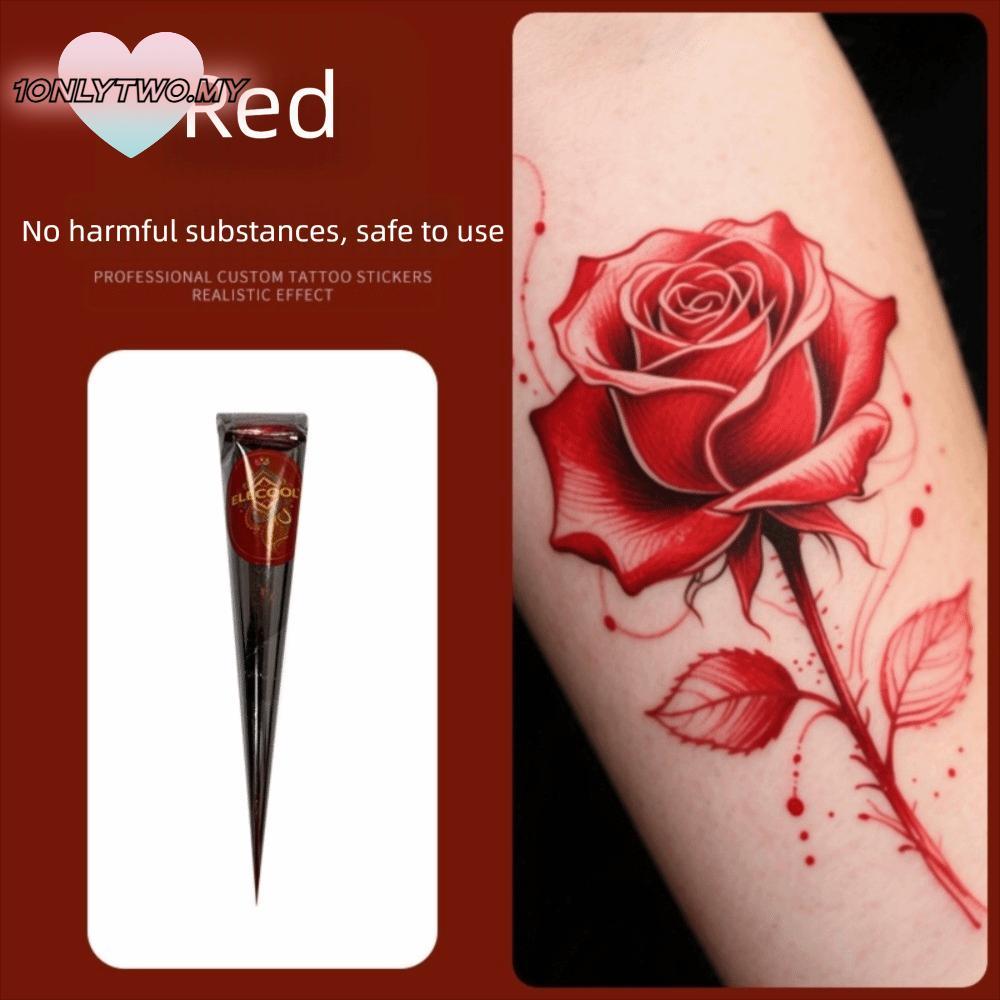 1ONLYTWO Henna Tattoo Cream, Dễ sử dụng Bán vĩnh viễn Henna Paste Cone, Kem xăm màu nâu đen tạm thời